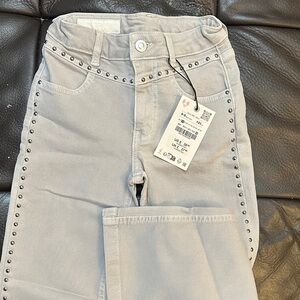 Zara Studded Gray Girls High Jeans